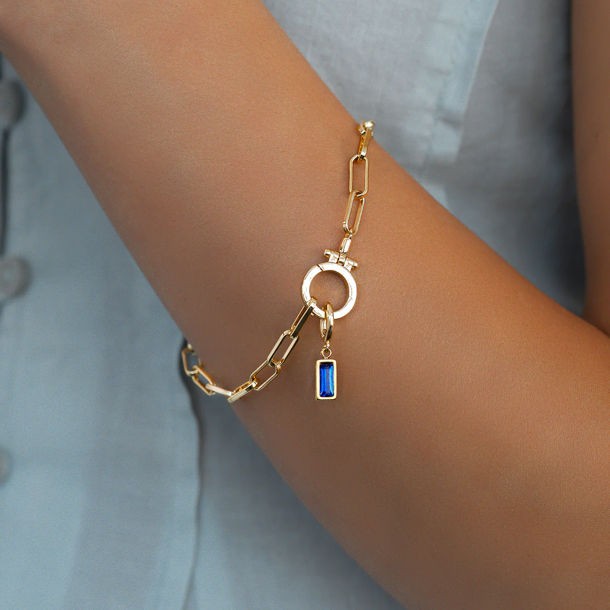 Dainty Baguette Birthstone Charm - Image 48