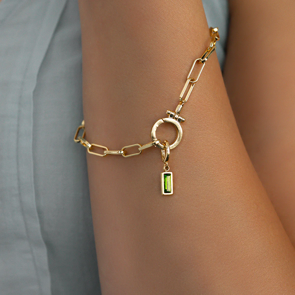 Dainty Baguette Birthstone Charm - Image 57