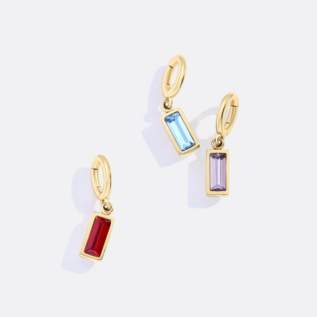 Dainty Baguette Birthstone Charm - Image 6