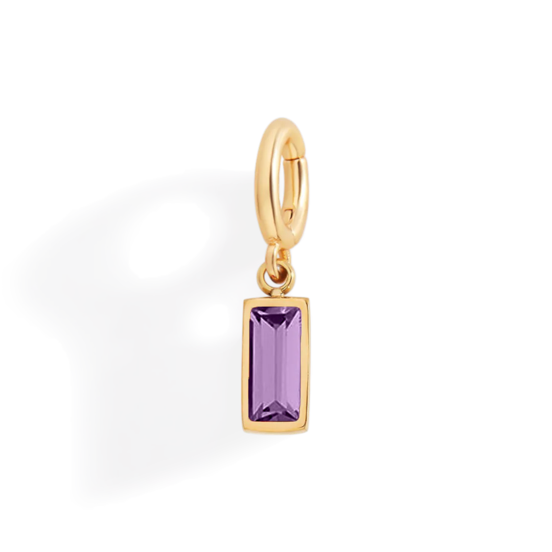 Dainty Baguette Birthstone Charm - Image 63