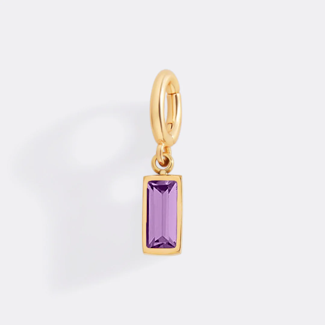 Dainty Baguette Birthstone Charm - Image 64