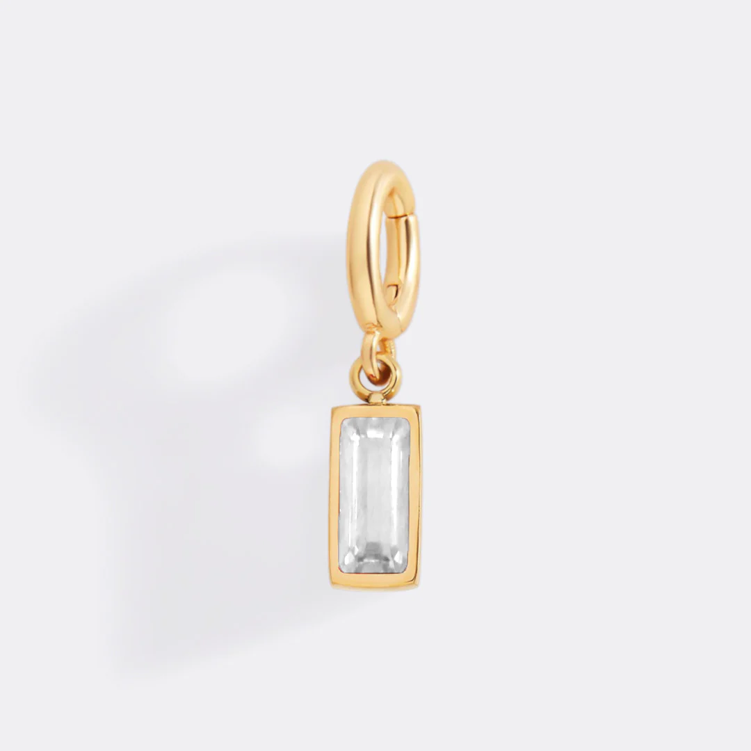 Dainty Baguette Birthstone Charm - Image 68