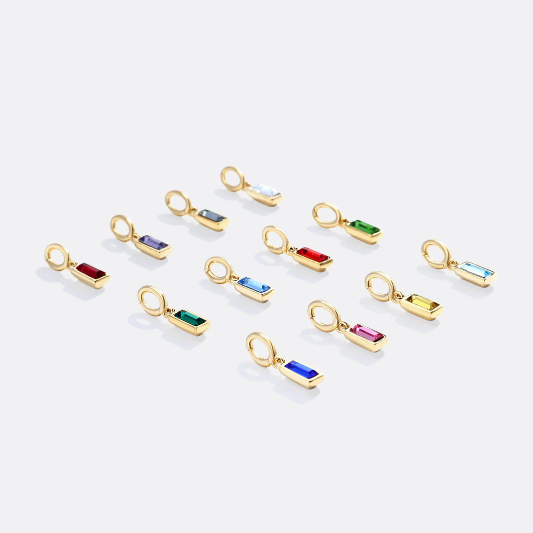 Dainty Baguette Birthstone Charm - Image 7