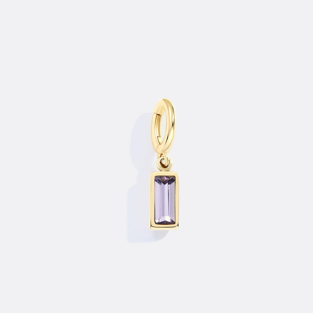 Dainty Baguette Birthstone Charm - Image 8