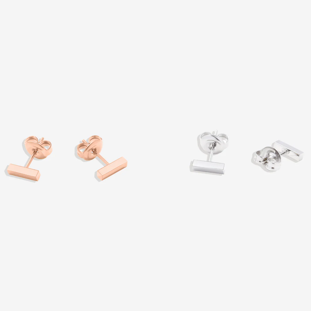 Dainty Bar Stud Earrings - Image 15