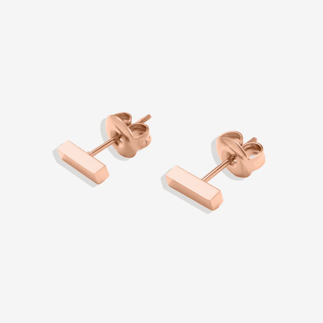 Dainty Bar Stud Earrings - Image 7