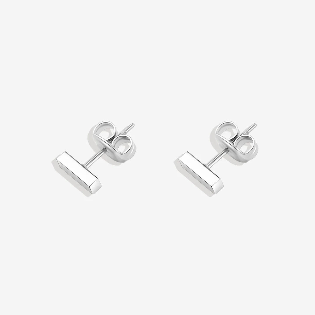 Dainty Bar Stud Earrings - Image 8