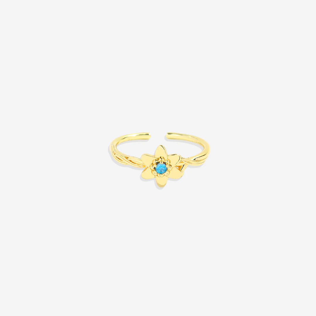 Dainty Gold Birth Flower Ring - Image 14