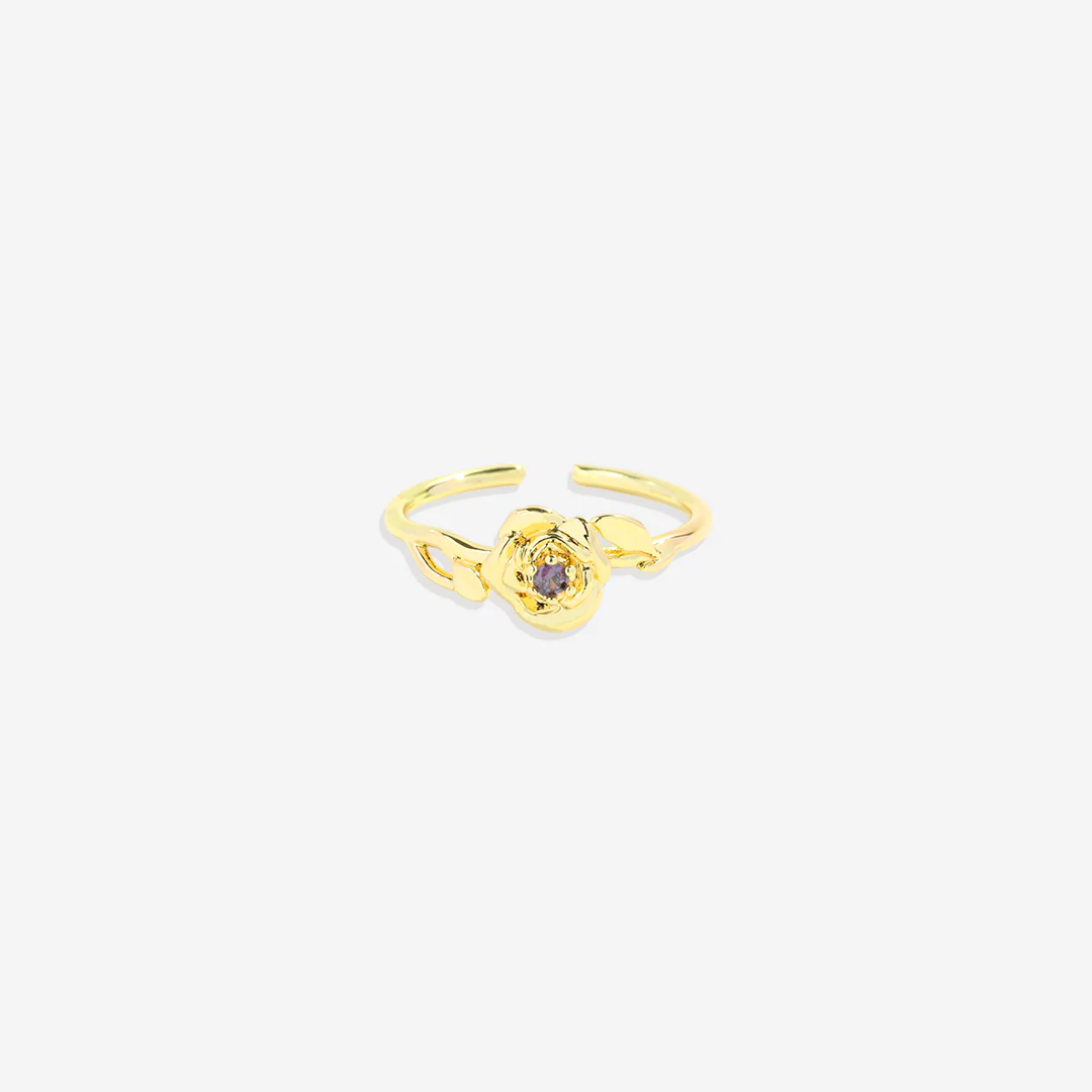 Dainty Gold Birth Flower Ring - Image 17