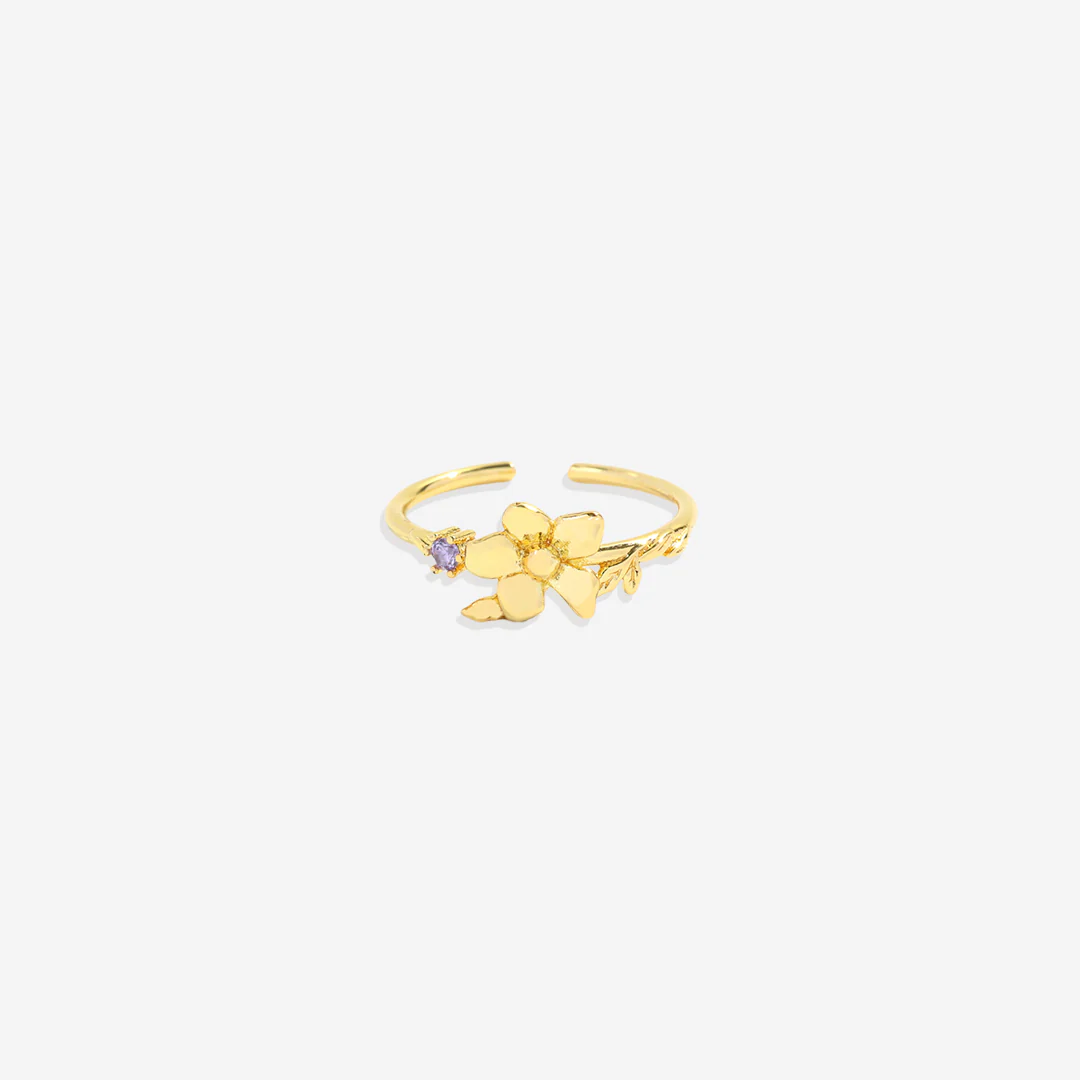 Dainty Gold Birth Flower Ring - Image 18
