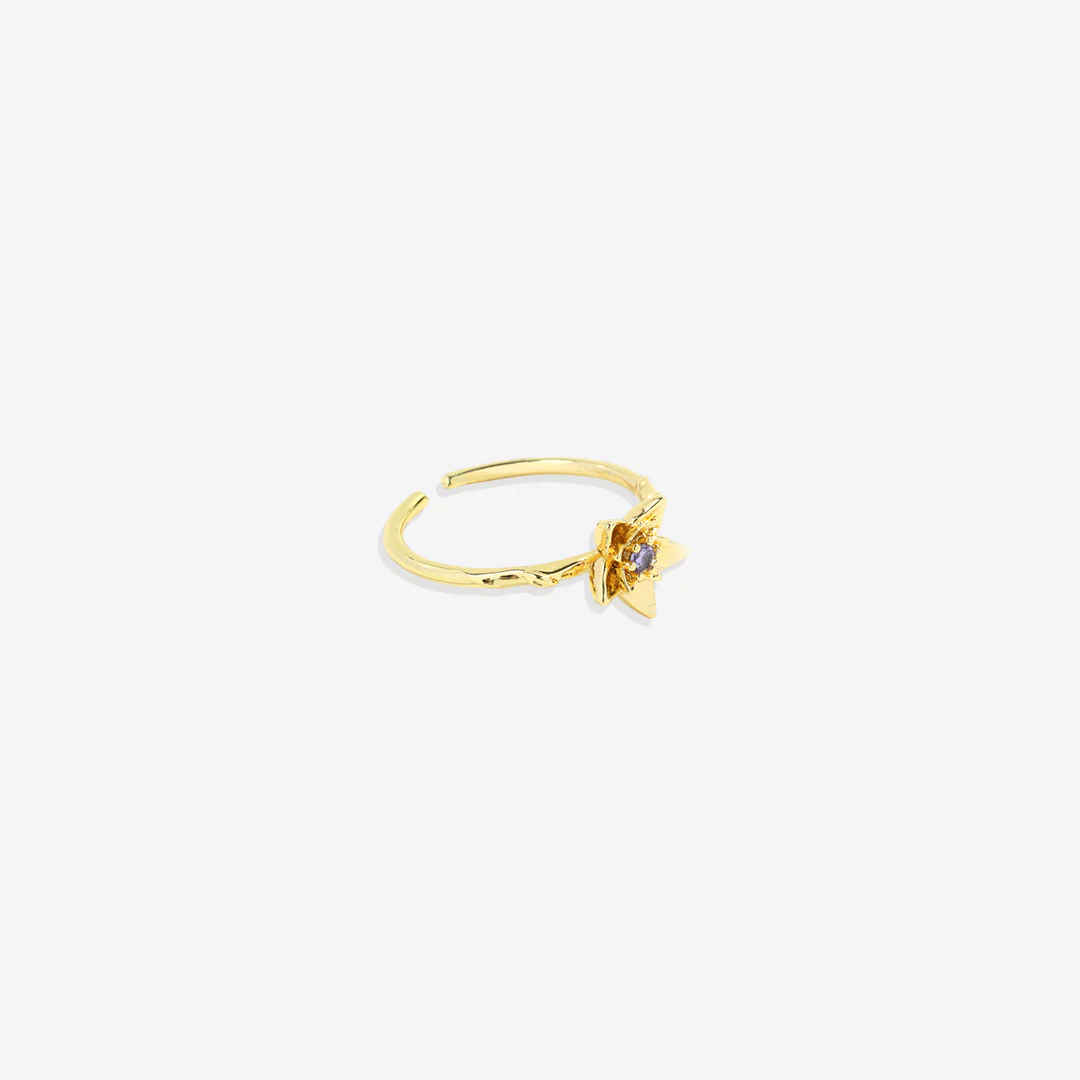 Dainty Gold Birth Flower Ring - Image 23
