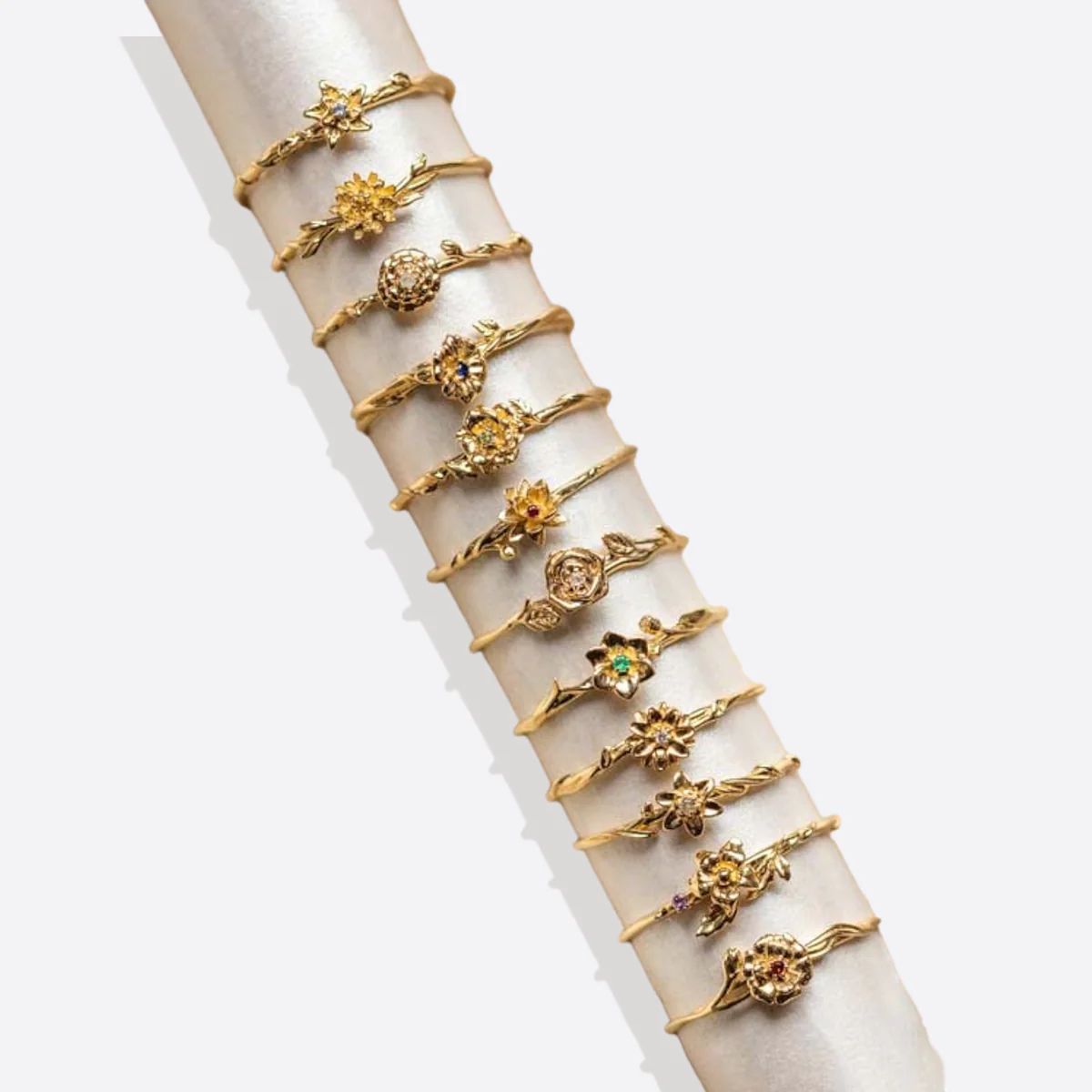 Dainty Gold Birth Flower Ring - Image 6
