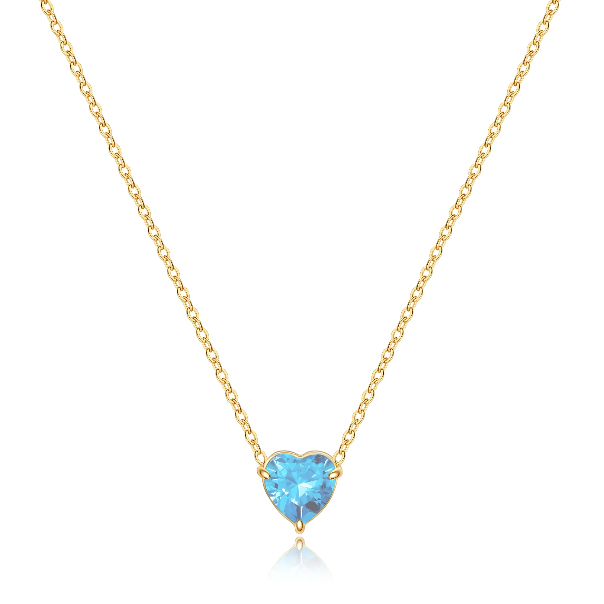 Dainty Birthstone Heart Necklace - Image 10