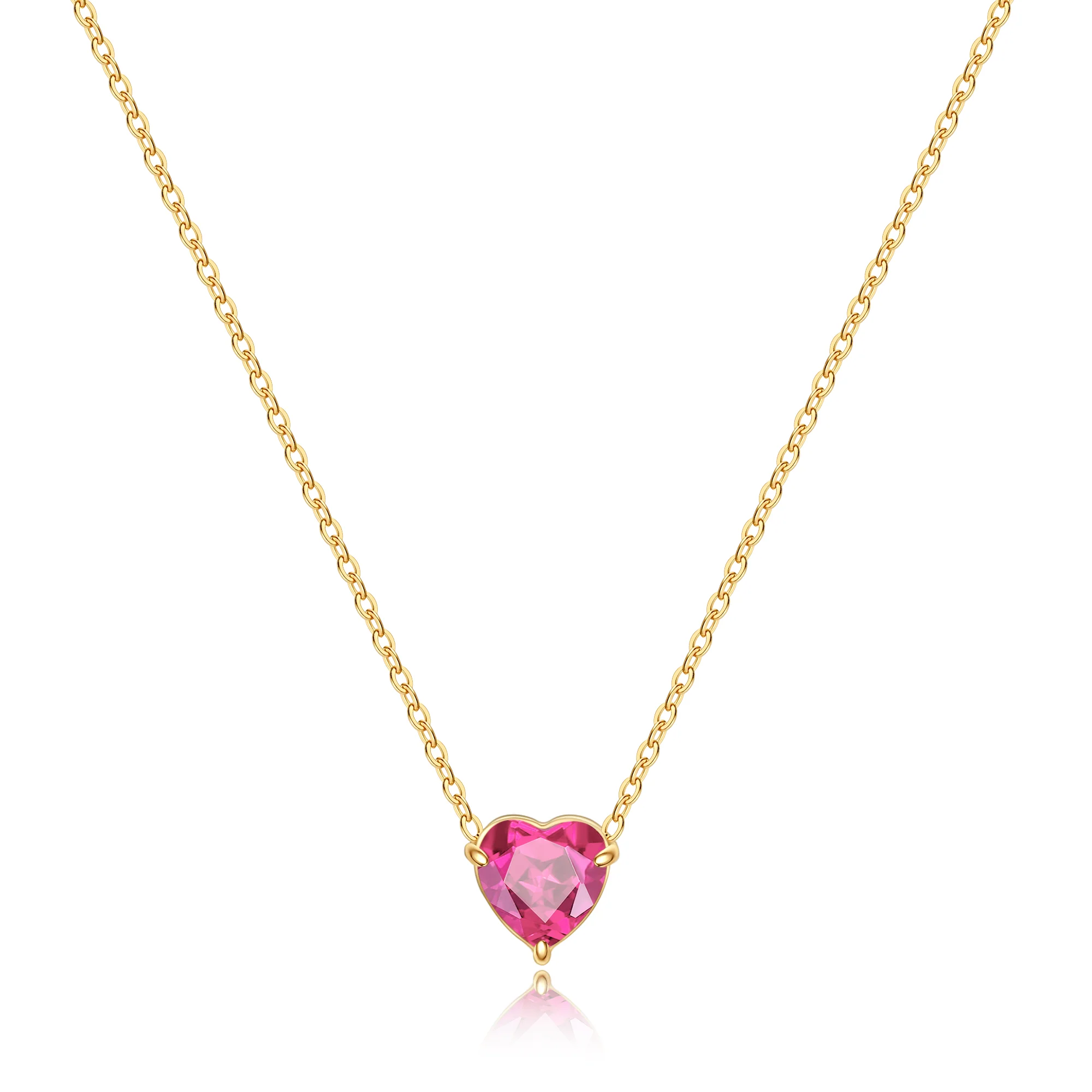 Dainty Birthstone Heart Necklace - Image 16