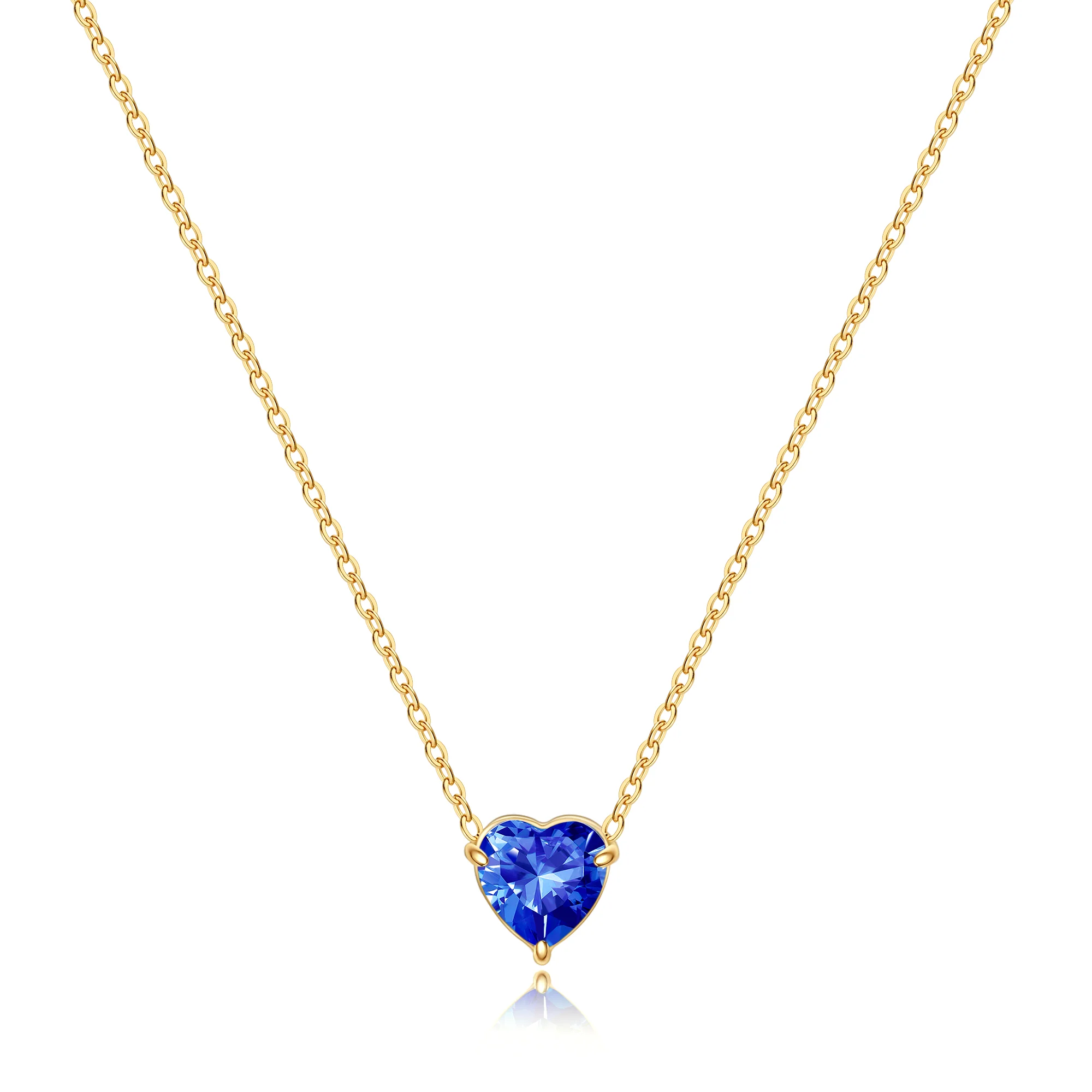 Dainty Birthstone Heart Necklace - Image 20