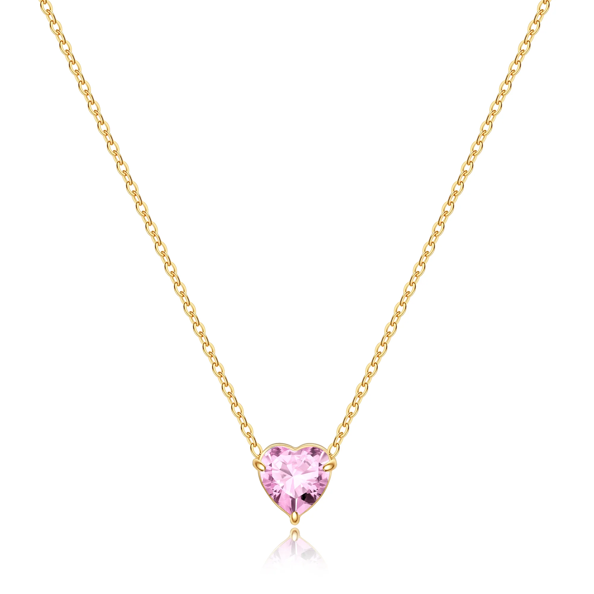 Dainty Birthstone Heart Necklace - Image 21