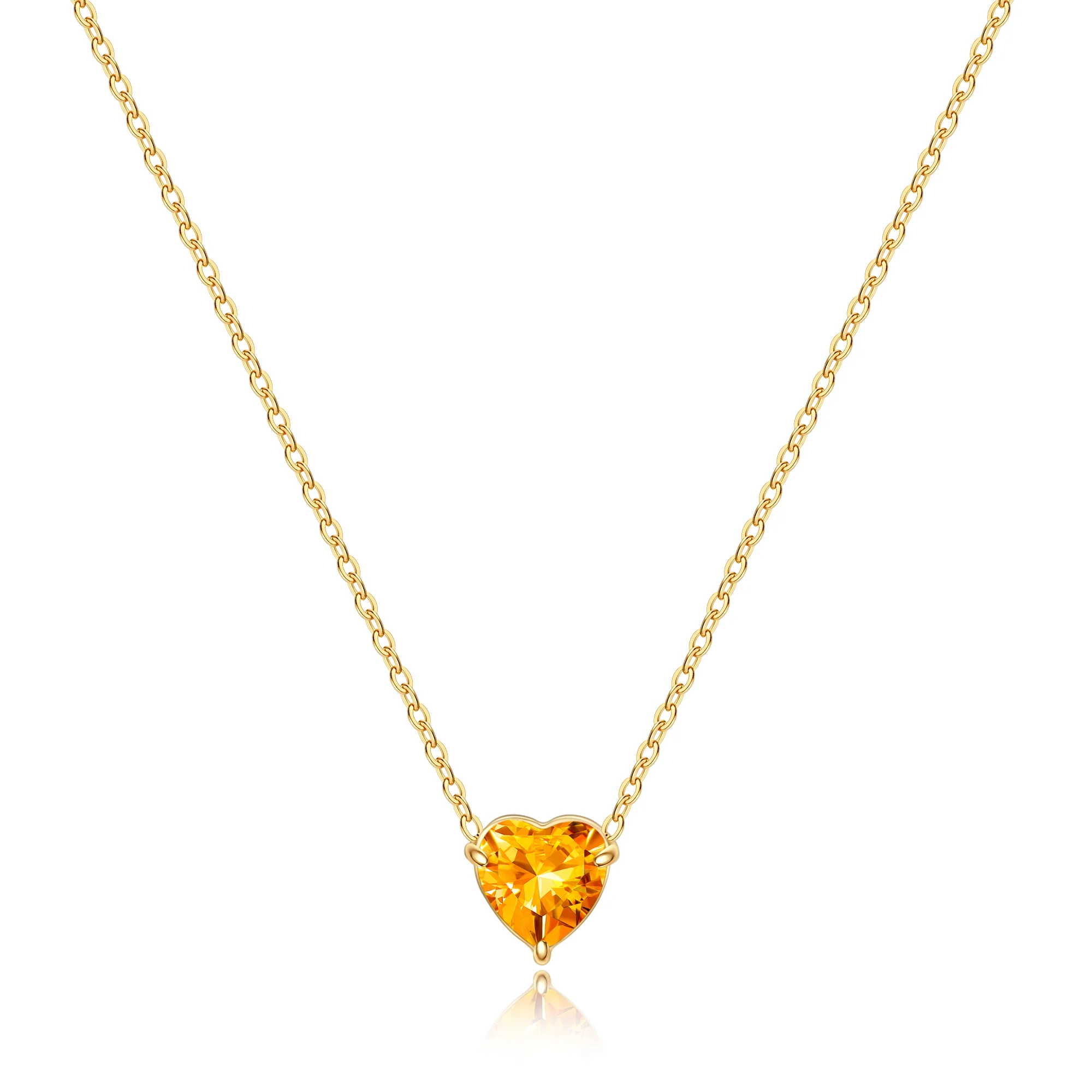 Dainty Birthstone Heart Necklace - Image 23
