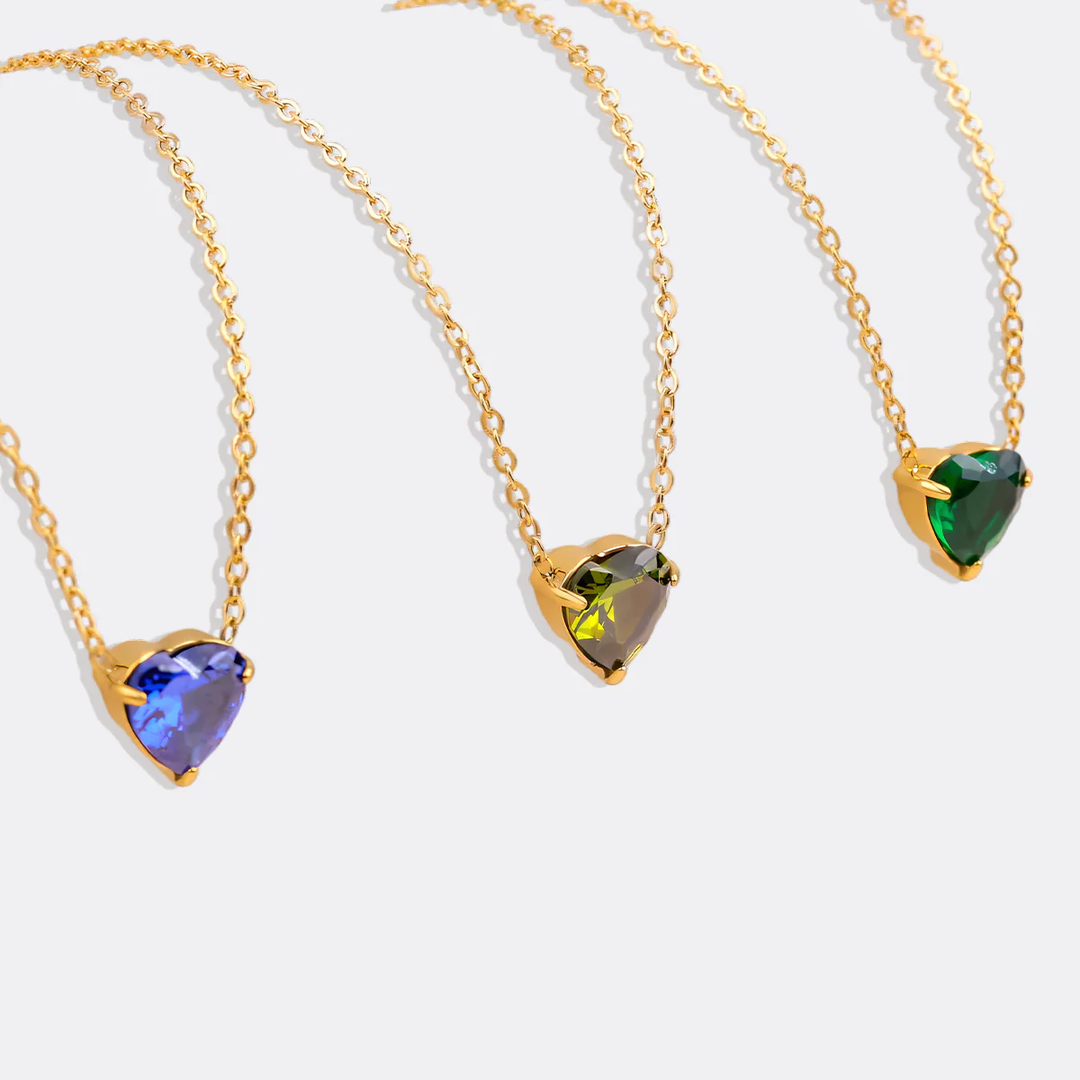 Dainty Birthstone Heart Necklace - Image 28