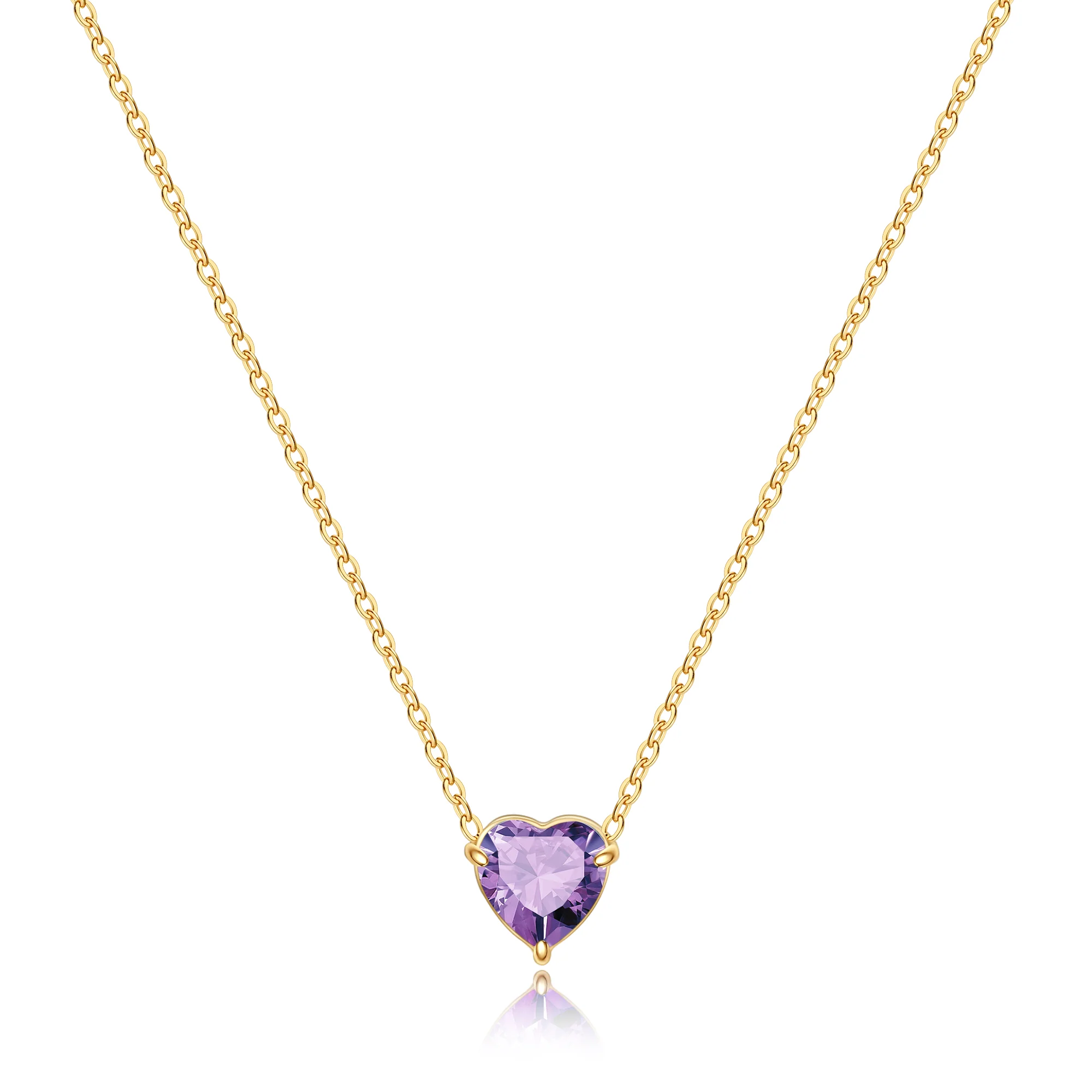 Dainty Birthstone Heart Necklace - Image 9