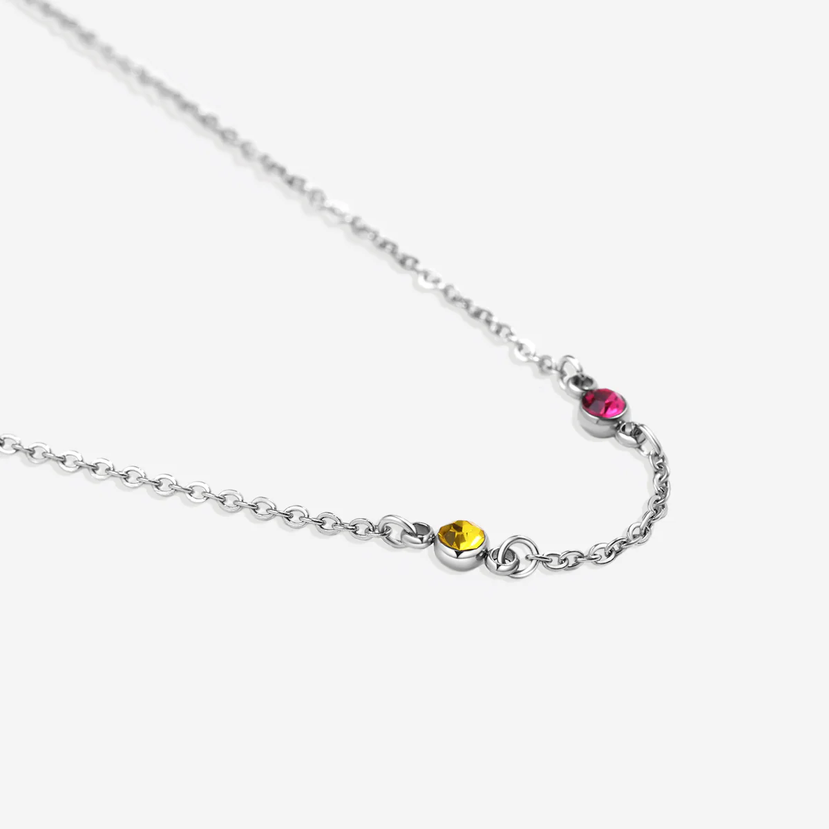 Dainty Birthstone Station Necklace - Image 11