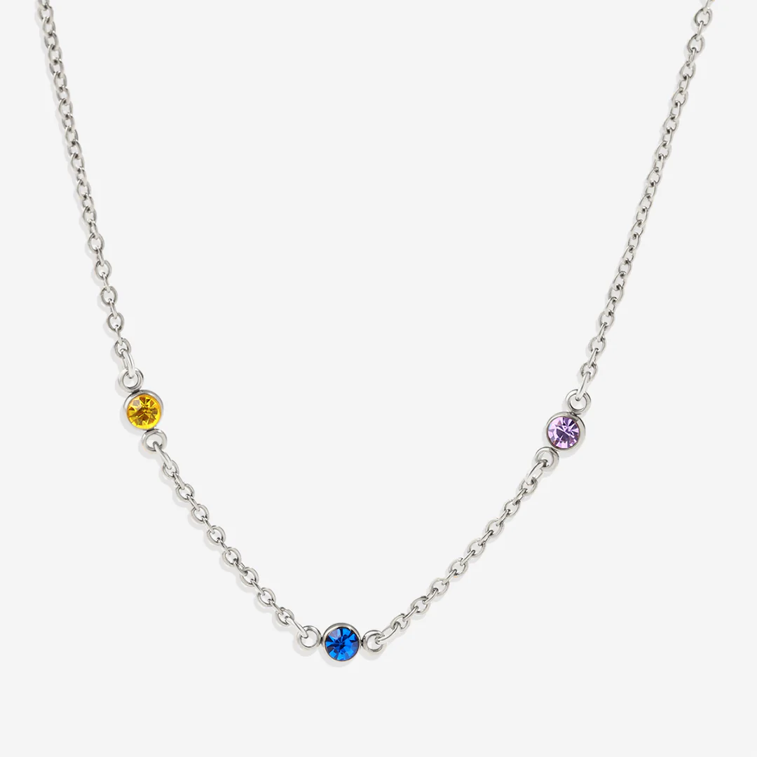 Dainty Birthstone Station Necklace - Image 9
