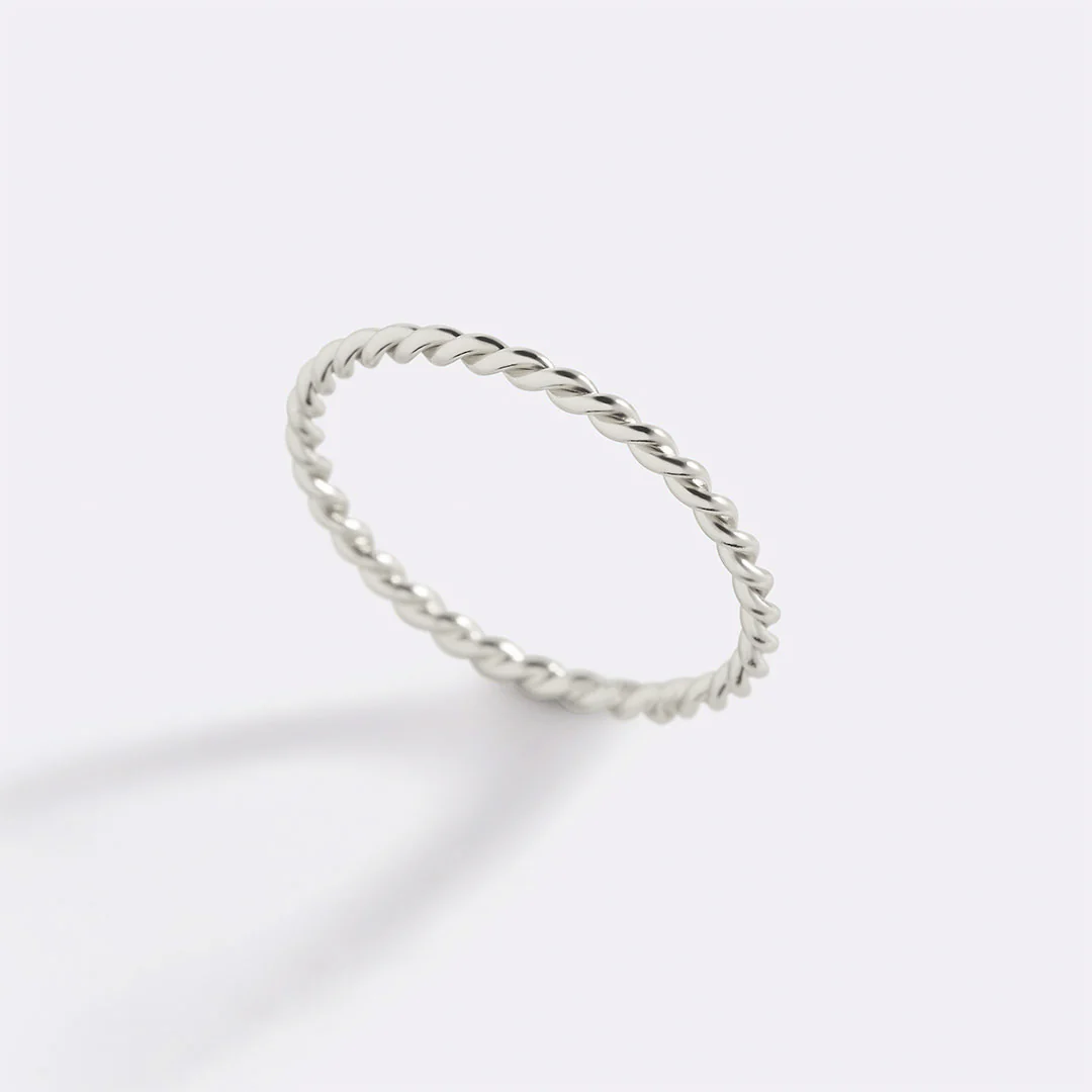 Dainty Braided Stacking Ring - Image 18
