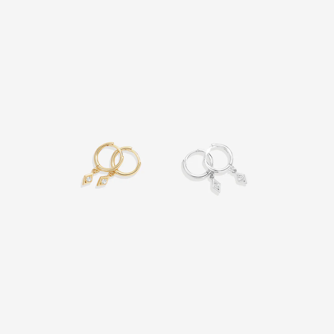 Dainty Diamond Charm Earrings - Image 11