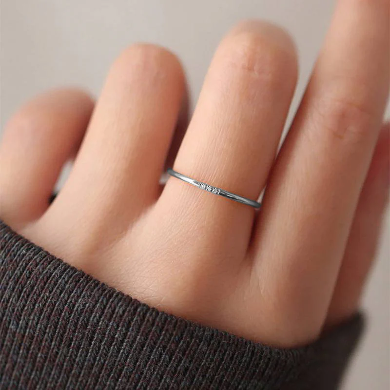 Dainty Diamonds Stacking Ring - Image 10
