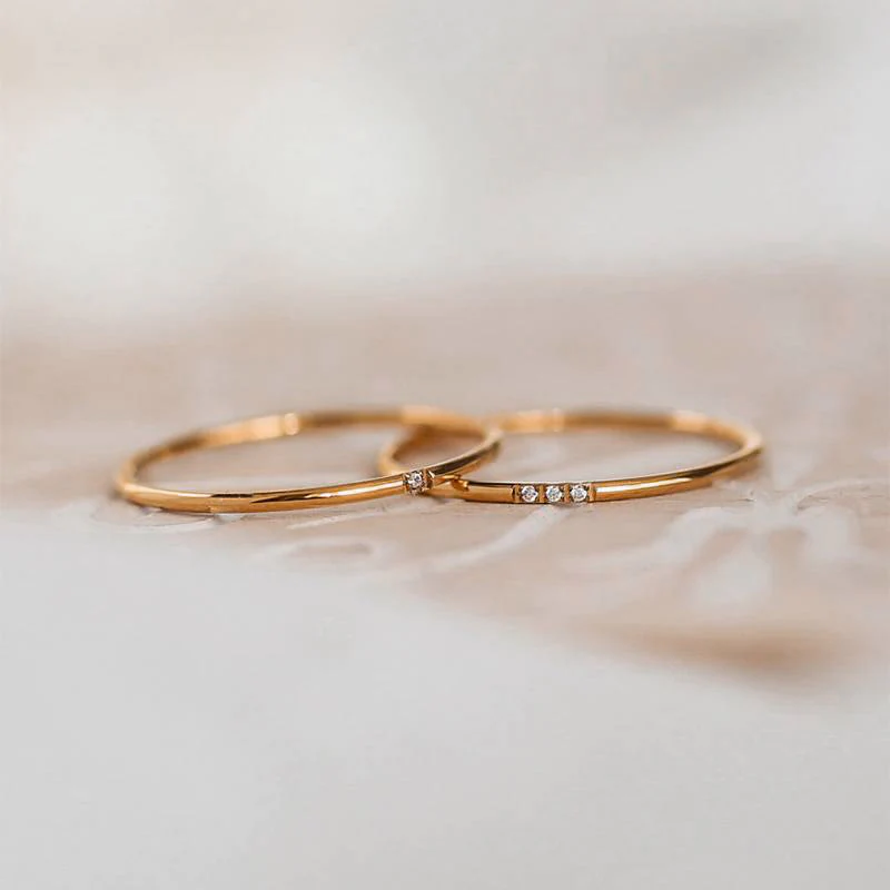 Dainty Diamonds Stacking Ring - Image 15