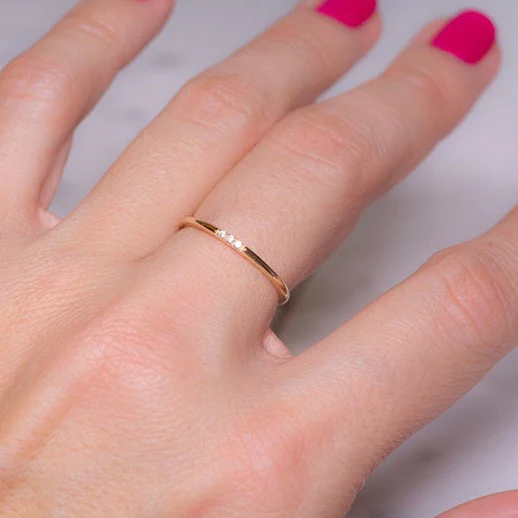 Dainty Diamonds Stacking Ring - Image 25