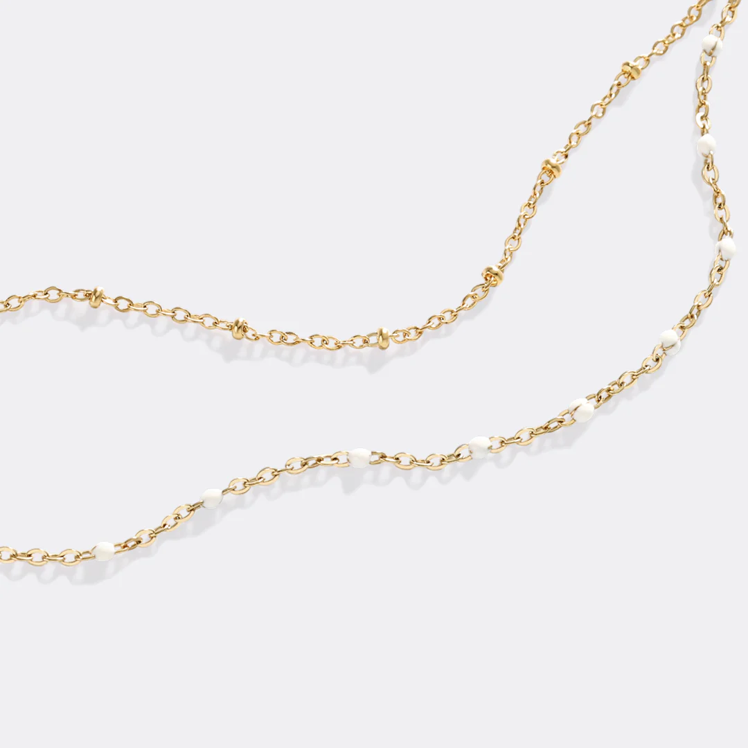 Dainty Double Chain Beaded Bracelet - Image 6