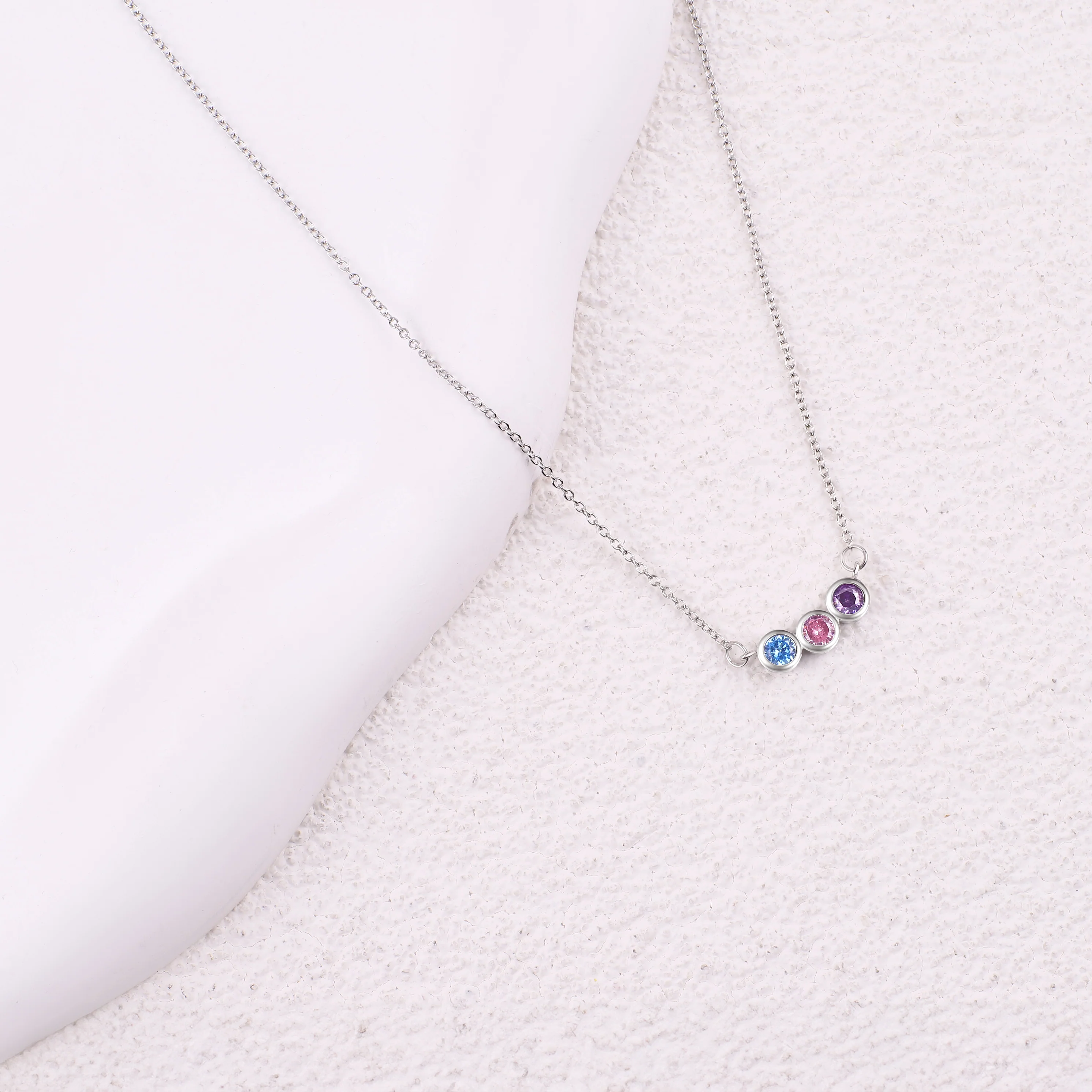 Dainty Family Birthstones Necklace - Image 29