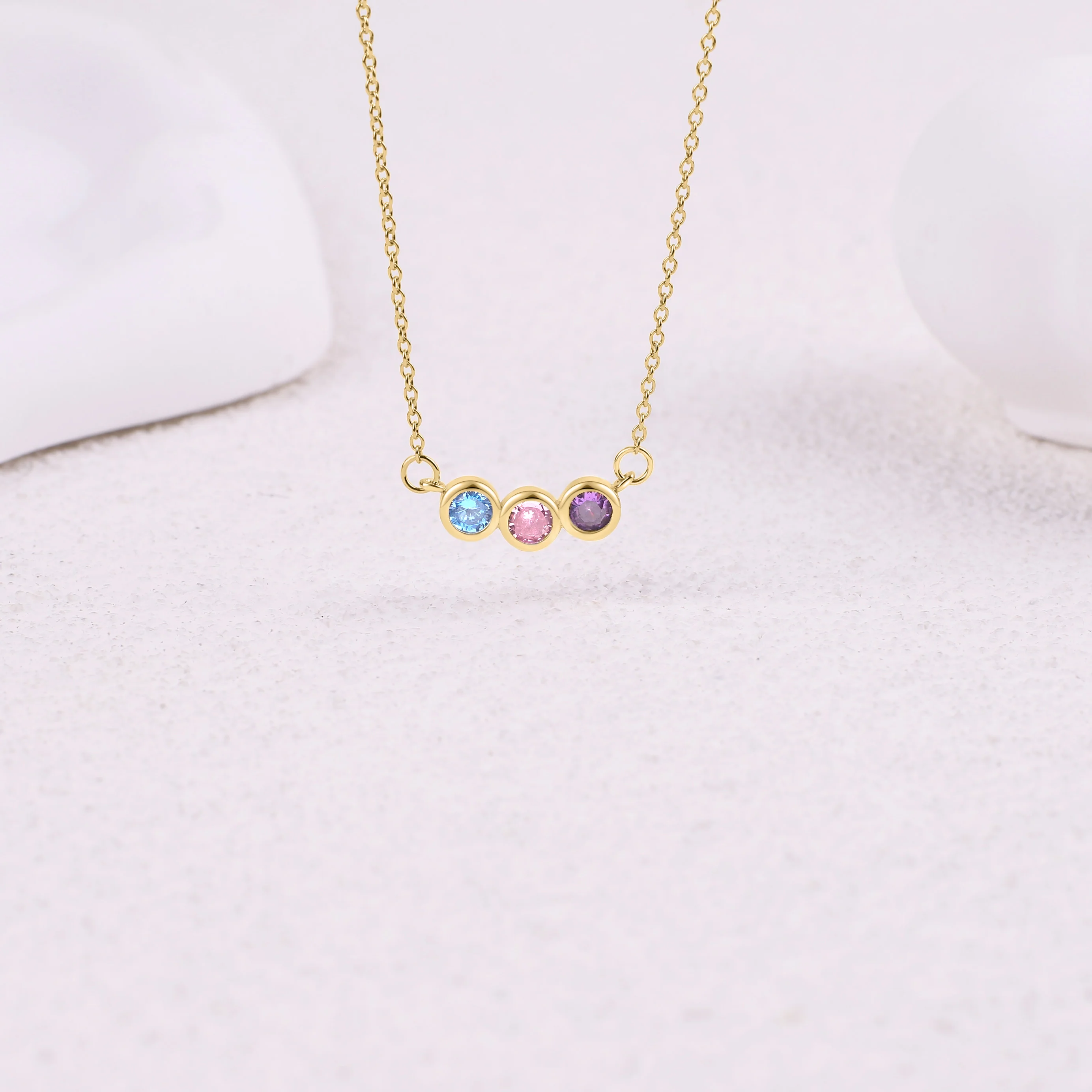 Dainty Family Birthstones Necklace - Image 34