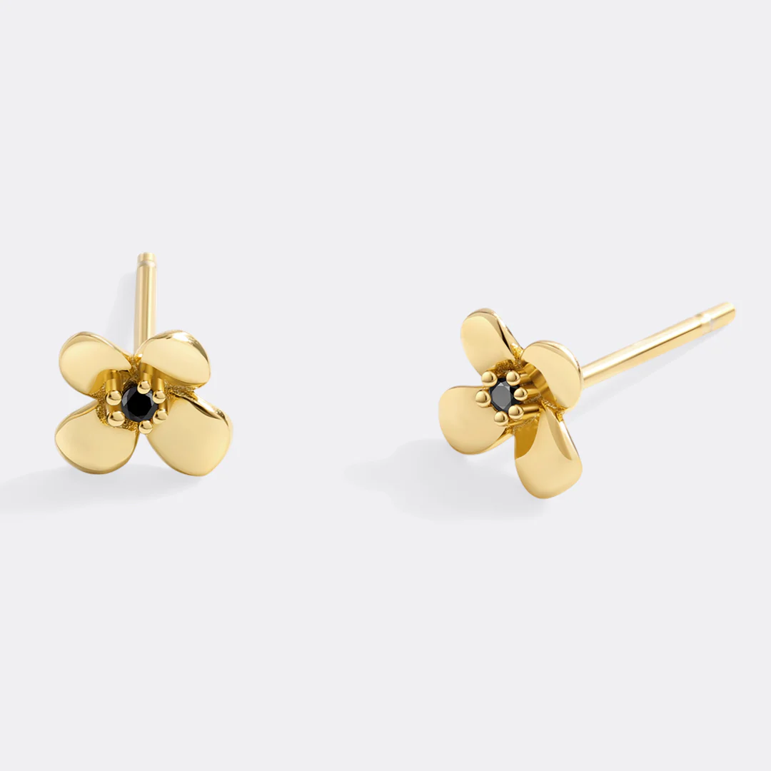 Dainty Floral Statement Stud Earrings - Image 3