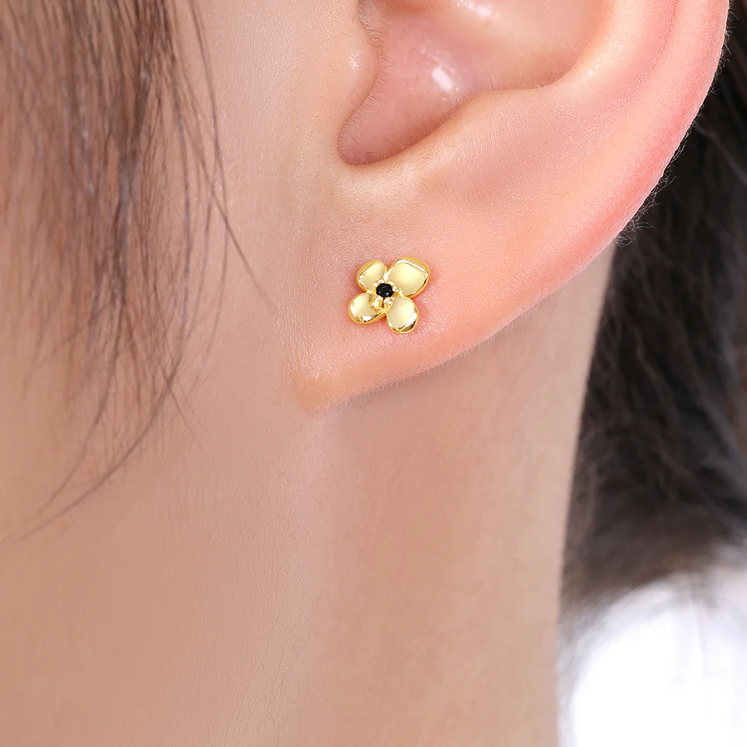 Dainty Floral Statement Stud Earrings - Image 4