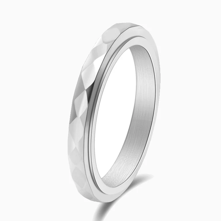 Dainty Hammered Band Spinning Fidget Ring - Image 25