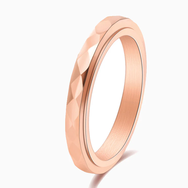 Dainty Hammered Band Spinning Fidget Ring - Image 26