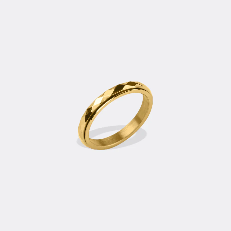 Dainty Hammered Band Spinning Fidget Ring - Image 33