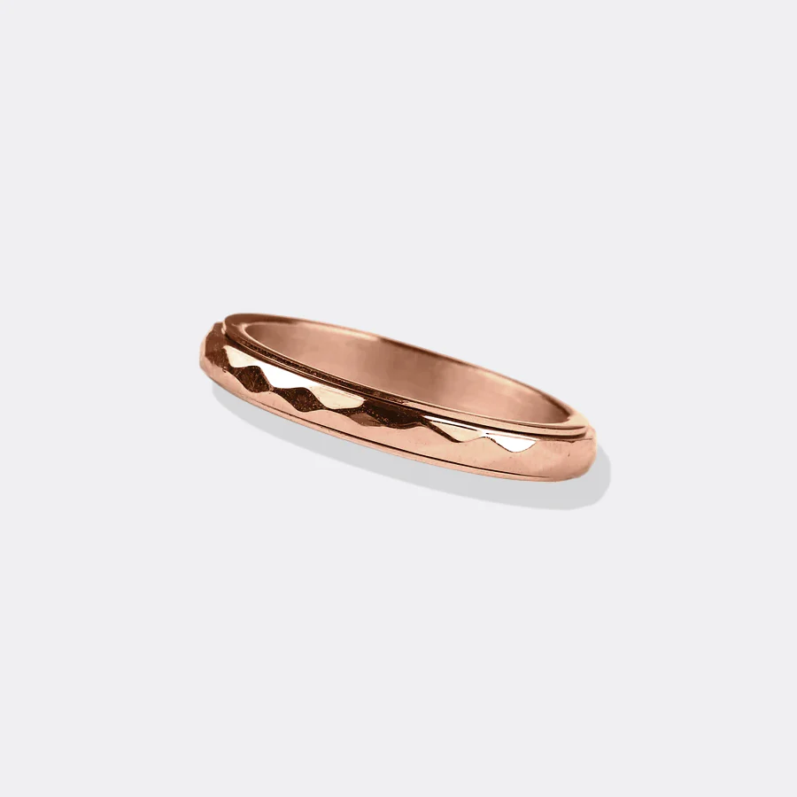 Dainty Hammered Band Spinning Fidget Ring - Image 37