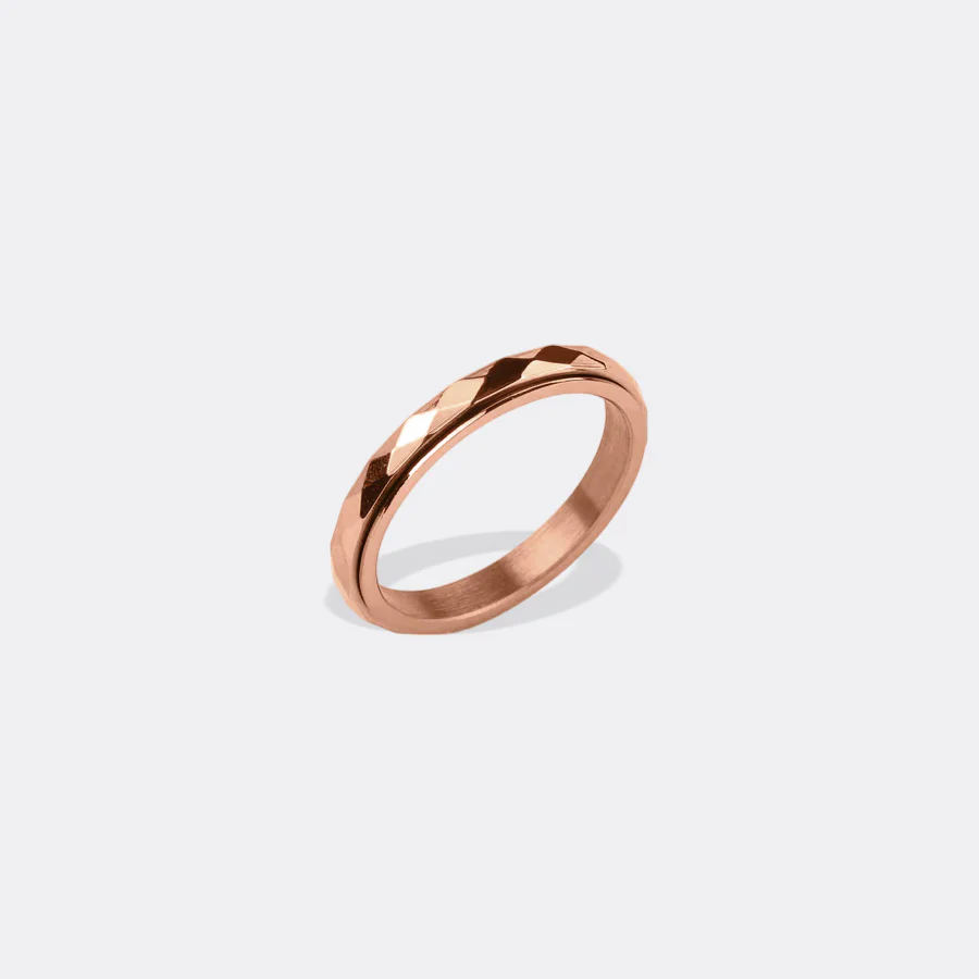 Dainty Hammered Band Spinning Fidget Ring - Image 38