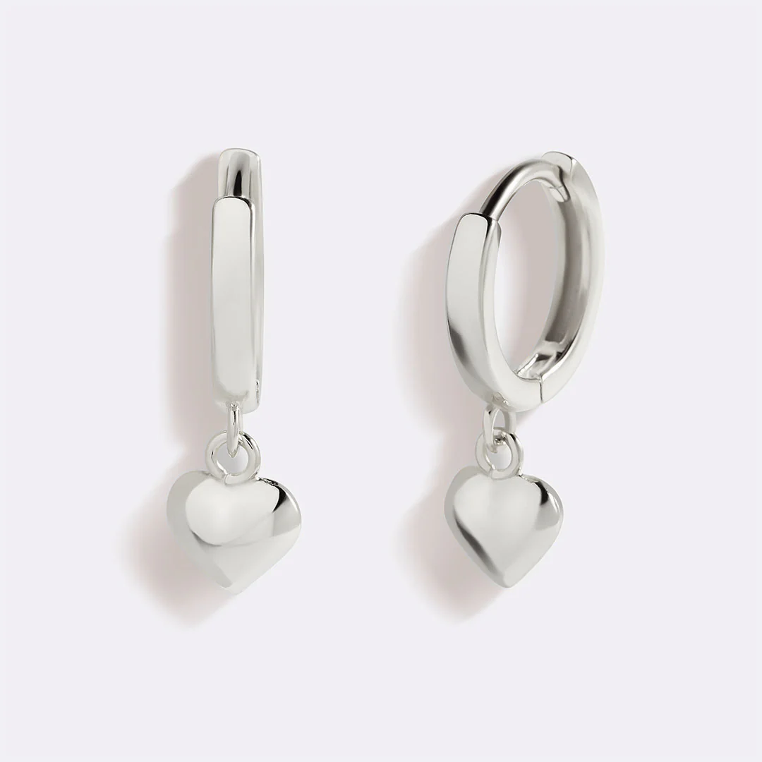 Dainty Heart Hoop Earrings - Image 10