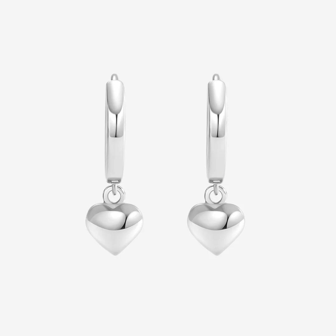 Dainty Heart Hoop Earrings - Image 8