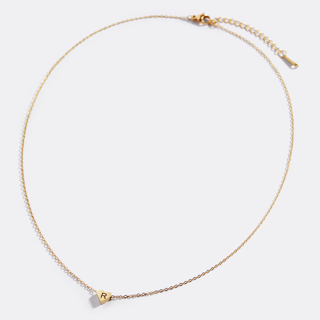 Dainty Heart Initial Necklace - Image 14