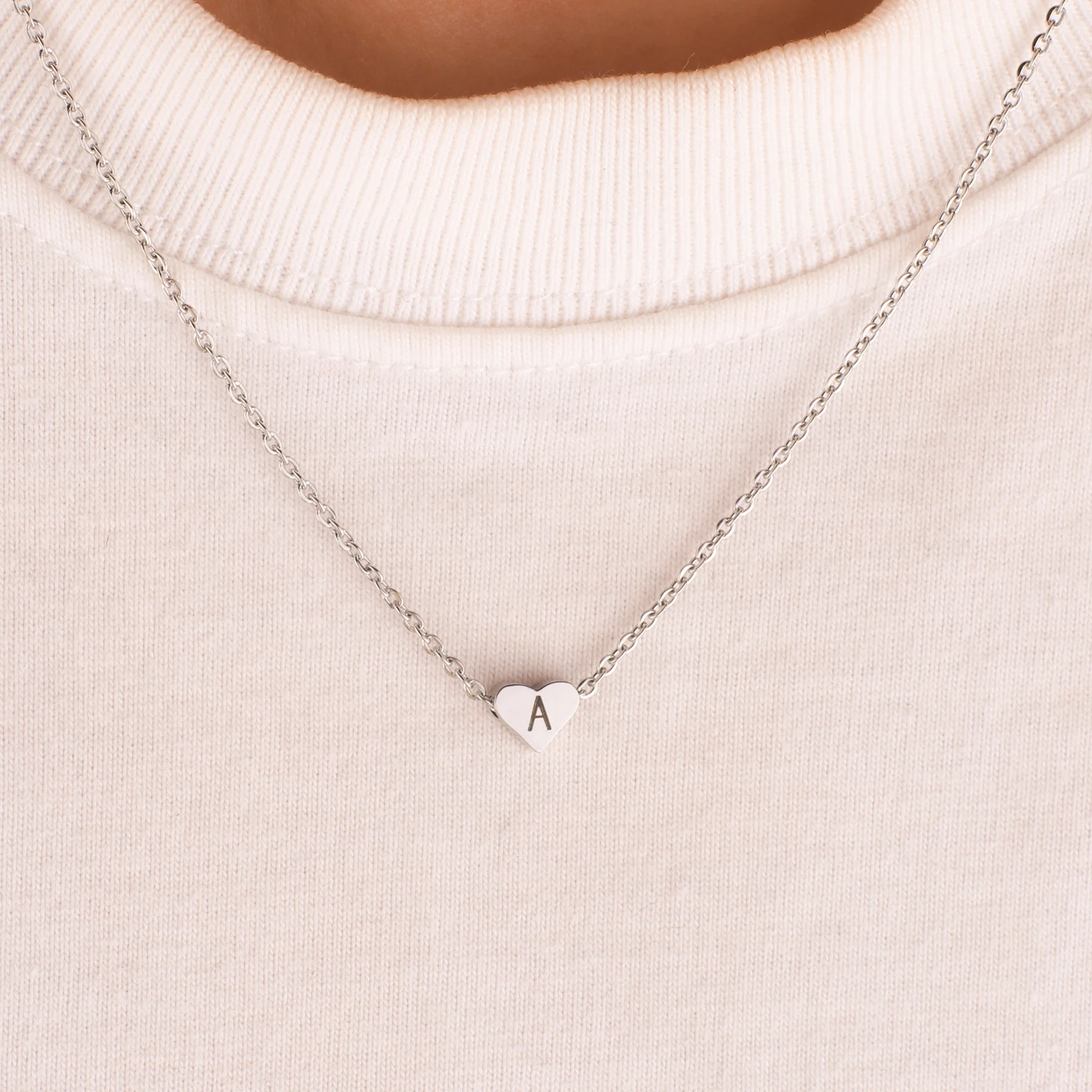 Dainty Heart Initial Necklace - Image 3