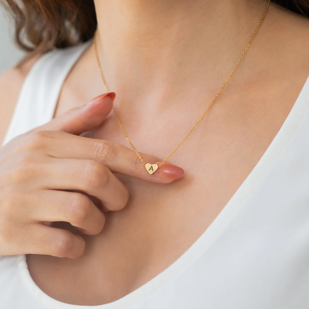 Dainty Heart Initial Necklace - Image 4