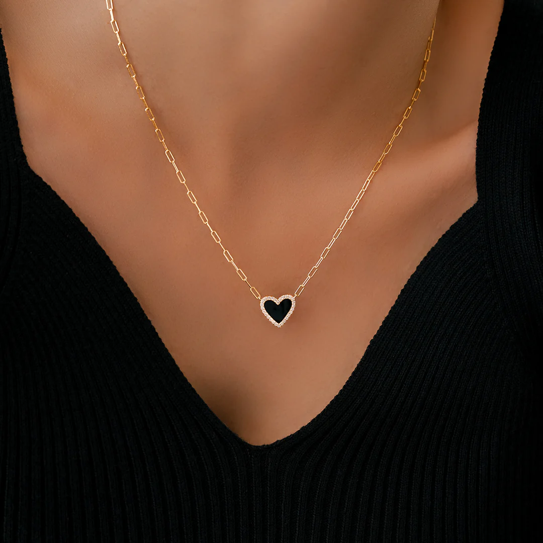 Dainty Heart Paperclip Necklace - Image 12