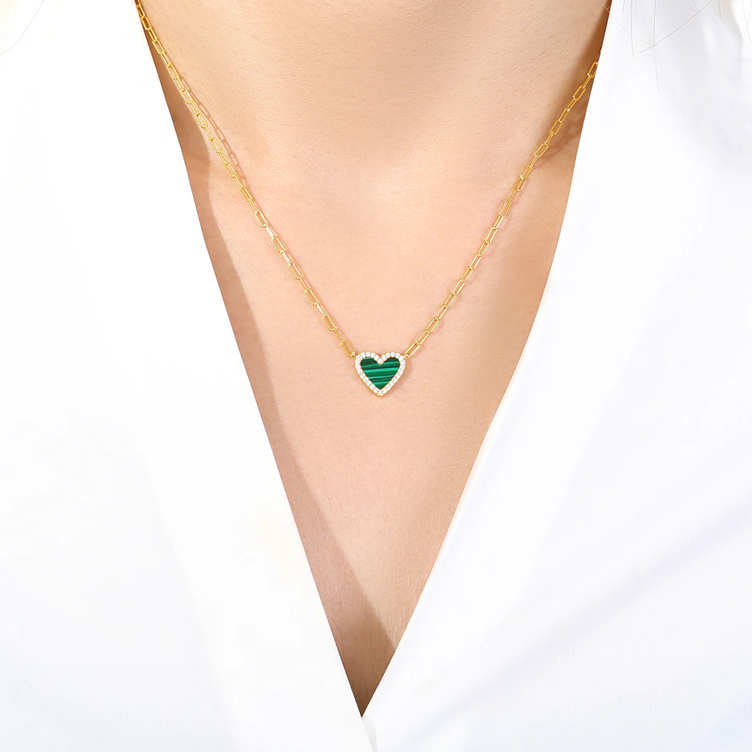 Dainty Heart Paperclip Necklace - Image 3