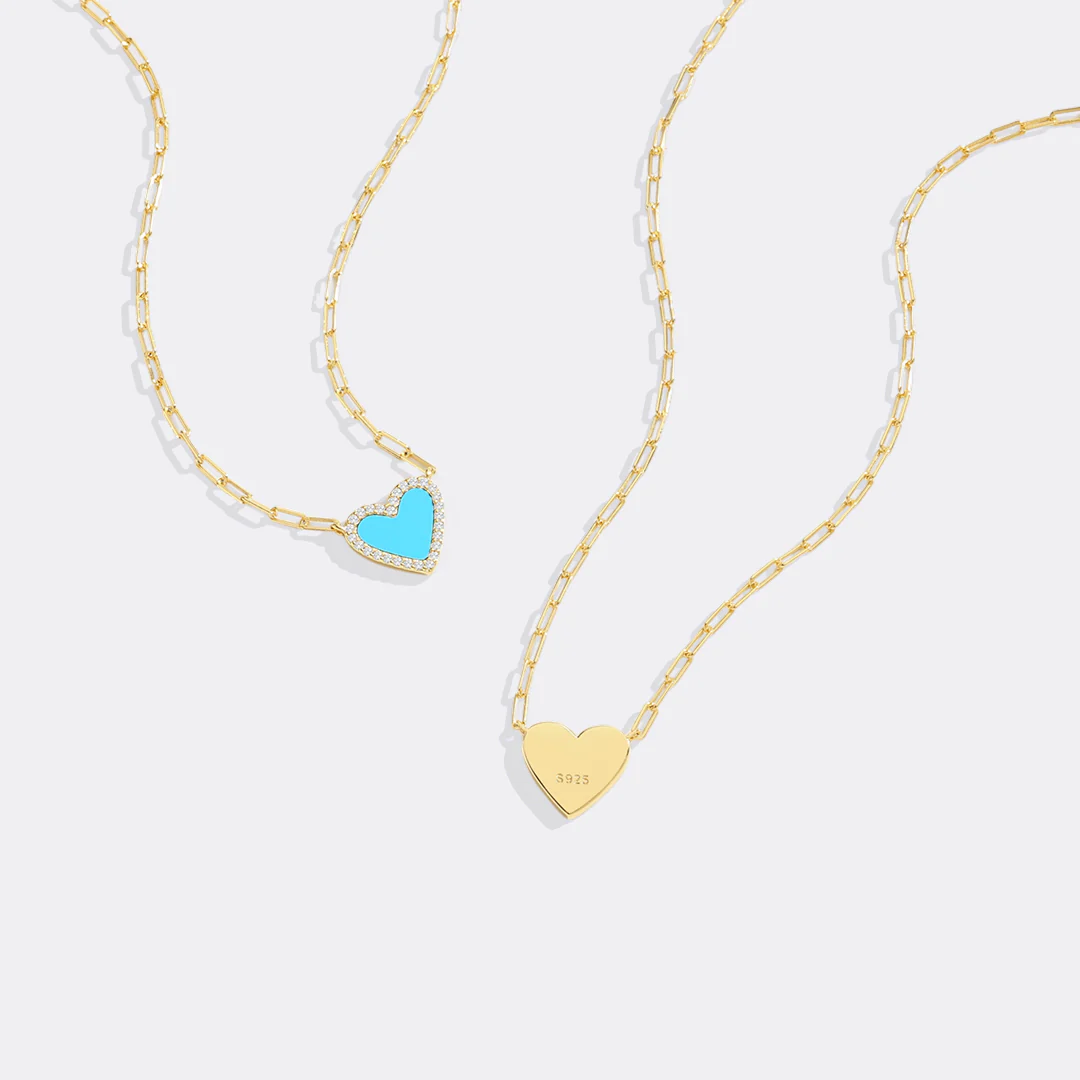 Dainty Heart Paperclip Necklace - Image 6