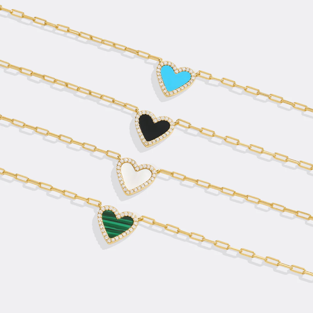 Dainty Heart Paperclip Necklace - Image 7