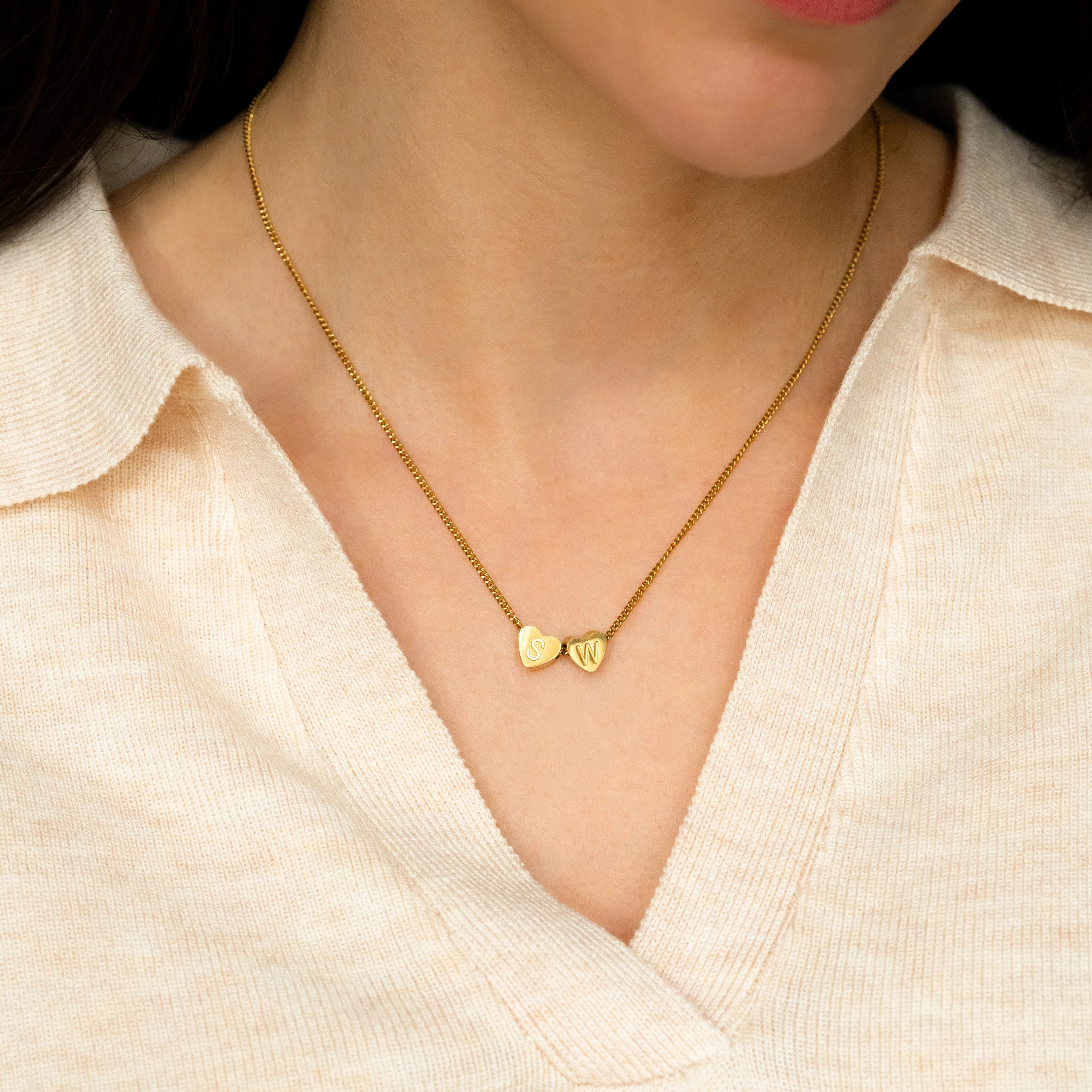 Dainty Heart Stacking Initial Necklace - Image 26